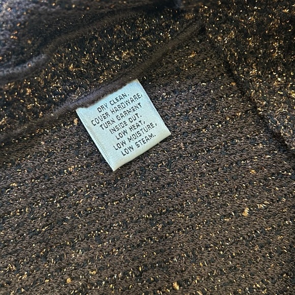 St. John Couture Brown Gold Metallic Knit Tweed Pencil Skirt Stretchy Size 2 - Picture 5 of 9